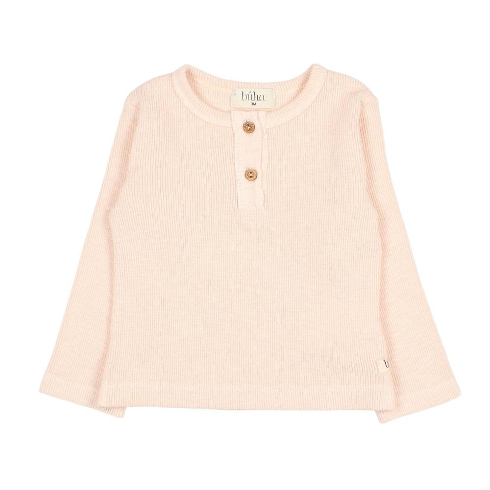 NEW BÚHO kid's rib flamé t-shirt in light rose